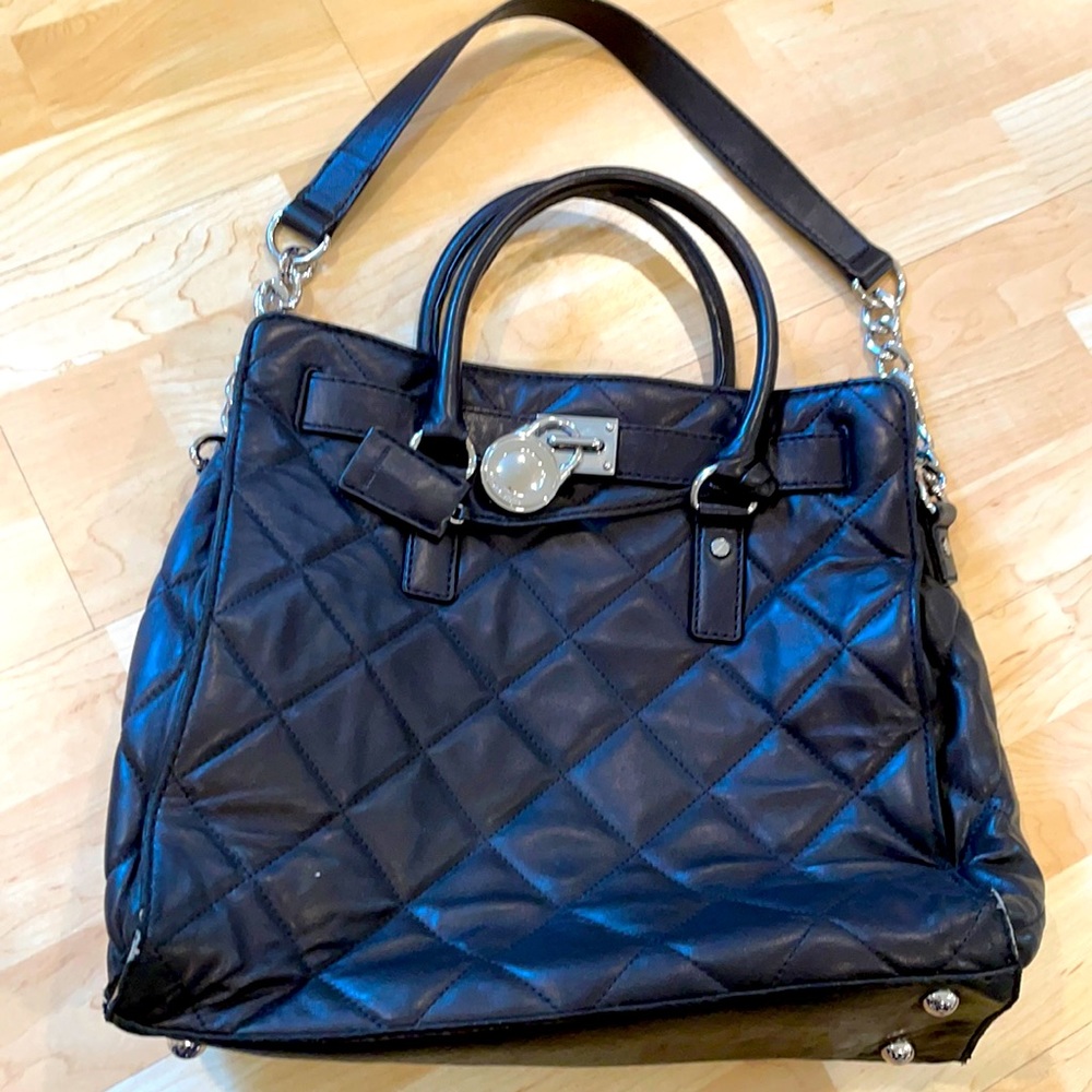 Large Michael Kors Bag with Silver Lock and Chain